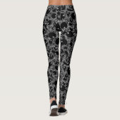 Fantastisch zwart-wit monsterpatroon leggings (Achterkant)