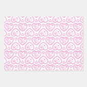 Fantastisch zwarte en roze harten die papierbladen inpakpapier vel (Voorkant 2)