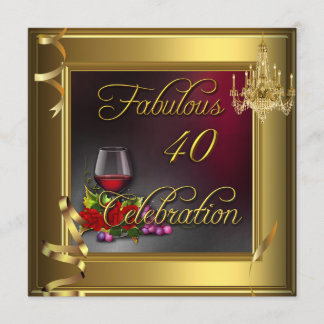 Fantastische 40 Celebration Cream Gold Rozen Wine Kaart