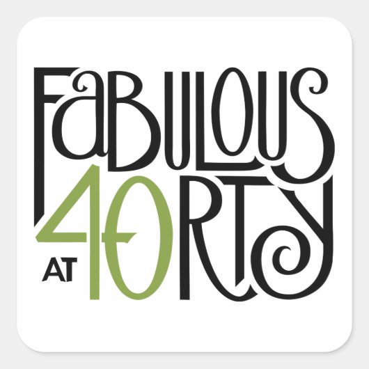 Fantastische 40 groene vierkante Sticker (Voorkant)