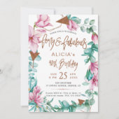 Fantastische 40-jarige waterverf bloemen 40 jaar kaart (Voorkant)