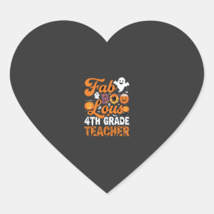 Fantastische 4e klas leraar Halloween Hart Sticker