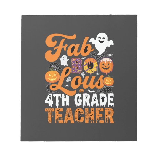 Fantastische 4e klas leraar Halloween Notitieblok (Voorkant)