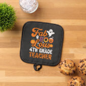 Fantastische 4e klas leraar Halloween Pannenlap (Top down)