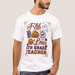 Fantastische 4e klas leraar Halloween pompoenen T-shirt