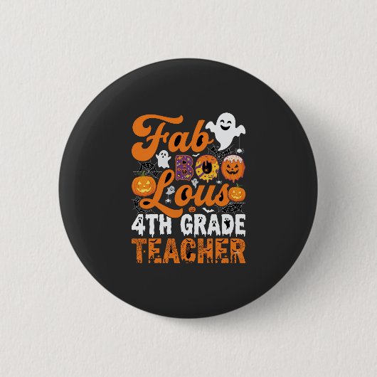 Fantastische 4e klas leraar Halloween Ronde Button 5,7 Cm (Voorkant)