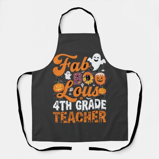 Fantastische 4e klas leraar Halloween Schort (Voorkant)