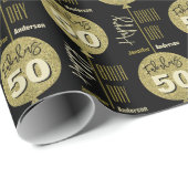Fantastische 50 gouden verjaardag cadeaupapier (Rol Hoek)