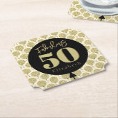 Fantastische 50 gouden verjaardag kartonnen onderzetters (Gekanteld)