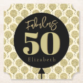 Fantastische 50 gouden verjaardag kartonnen onderzetters (Voorkant)