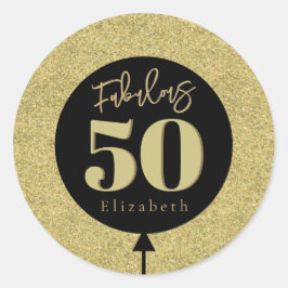 Fantastische 50 gouden verjaardag ronde sticker