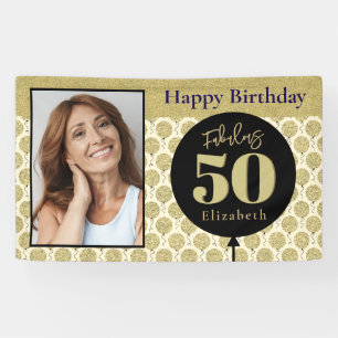 Fantastische 50 gouden verjaardag spandoek