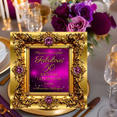 Fantastische 50 Verjaardag Paarse Roze Goud Gem Kaart
