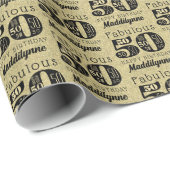 Fantastische 50e gouden verjaardag cadeaupapier (Rol Hoek)