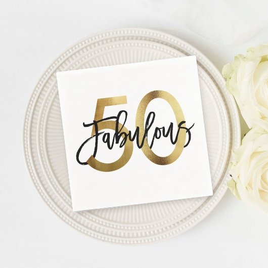 Fantastische 50e | Moderne Elegante Chic Gouden Ve Servet