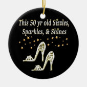 FANTASTISCHE 50E ZILVEREN SCHOENENKONINGIN KERAMISCH ORNAMENT (Voorkant)