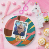 Fantastische 50's 50th verjaardagsfeest retro papieren bordje (Feest)