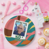 Fantastische 50's 50th verjaardagsfeest retro papieren bordje (Feest)