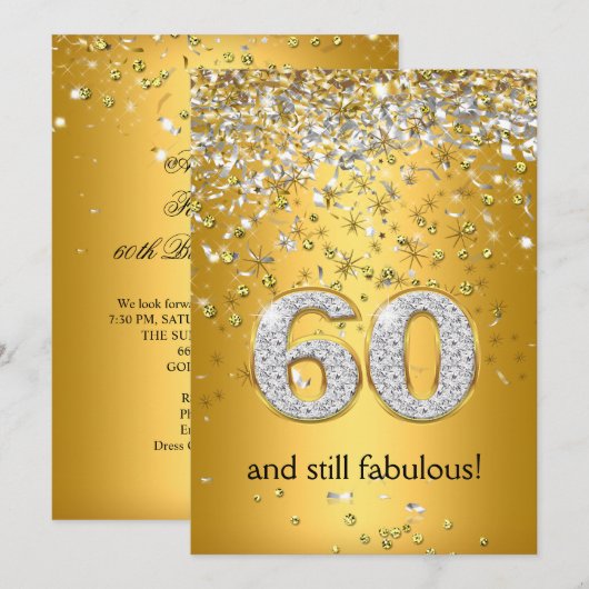 Fantastische 60 Gouden Zilveren Slierten 60e Verja Kaart (Voorkant / Achterkant)