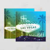 Fantastische 60 Las Vegas verjaardagsfeestje Kaart (Voorkant / Achterkant)