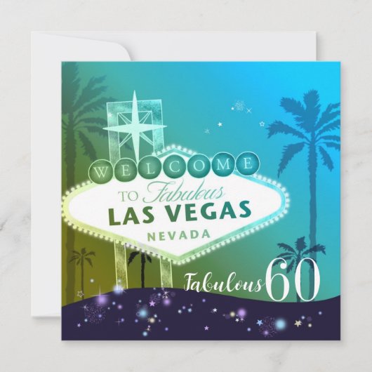 Fantastische 60 Las Vegas verjaardagsfeestje Kaart (Voorkant)