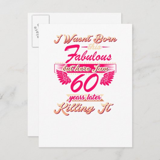 Fantastische 60e jaar verjaardagsfeest cadeau t-sh uitnodiging briefkaart (Voorkant / Achterkant)