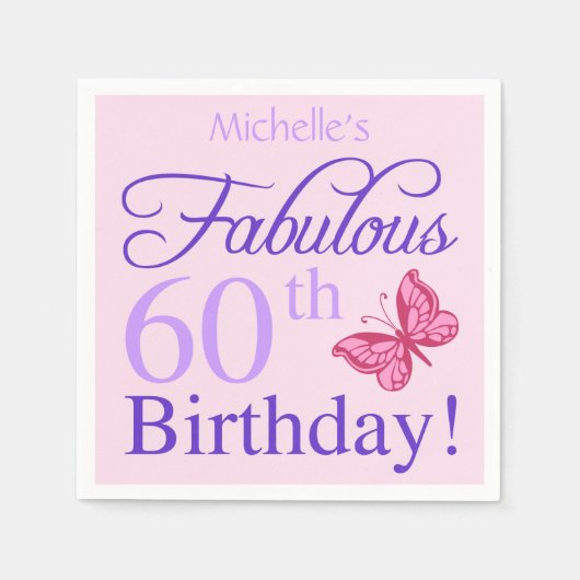 Fantastische 60e verjaardag voor vrouwen servet (Voorkant)