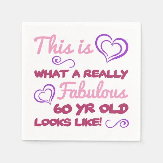 Fantastische 60e verjaardag voor vrouwen servet (Voorkant)