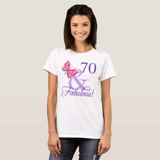 Fantastische 70e verjaardag voor vrouwen t-shirt (Voorkant volledig)