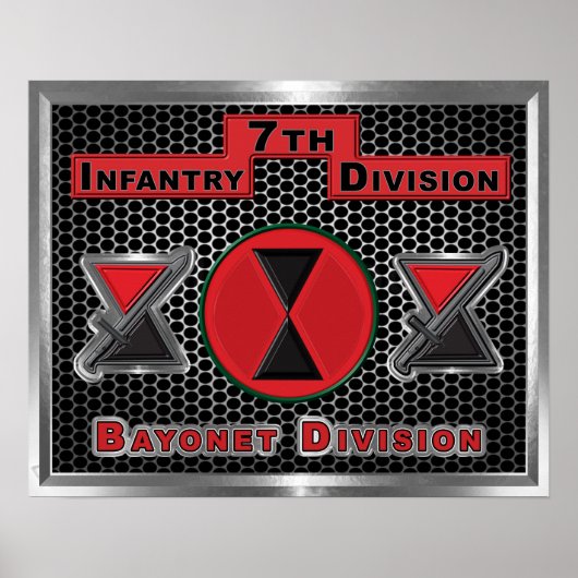 Fantastische 7e infanteriedivisie "Bayonet Divisio Poster (Voorkant)