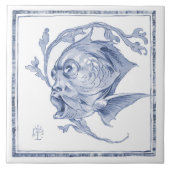 Fantastische aantrekkingskracht Art Nouveau Delft Tegeltje (Voorkant)