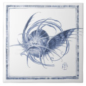 Fantastische aantrekkingskracht Art Nouveau Delft Tegeltje (Voorkant)