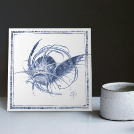 Fantastische aantrekkingskracht Art Nouveau Delft Tegeltje