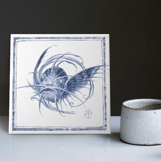 Fantastische aantrekkingskracht Art Nouveau Delft Tegeltje