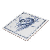 Fantastische aantrekkingskracht Art Nouveau Delft Tegeltje (Zijkant)