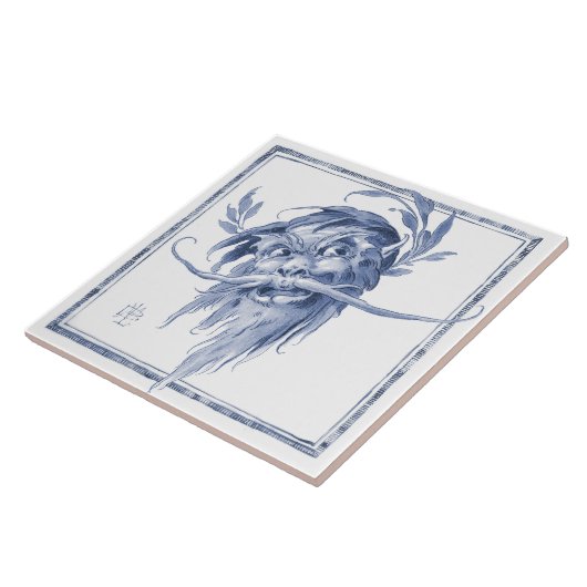 Fantastische aantrekkingskracht Art Nouveau Delft Tegeltje (Zijkant)