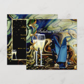 Fantastische Abstracte blauwe goudbeige partij Kaart (Voorkant / Achterkant)