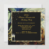 Fantastische Abstracte blauwe goudbeige partij Kaart (Achterkant)