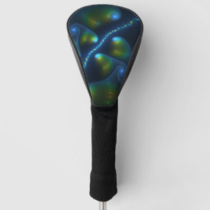 Fantastische Abstracte blauwe groene fractale kuns Golfheadcover