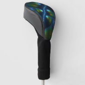 Fantastische Abstracte blauwe groene fractale kuns Golfheadcover (Schuin)