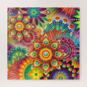 Fantastische Abstracte bloemen uitdagende cadeautj Legpuzzel (Horizontaal)