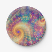 Fantastische Abstracte Fractal Vortex Art Papieren Bordje (Voorkant)