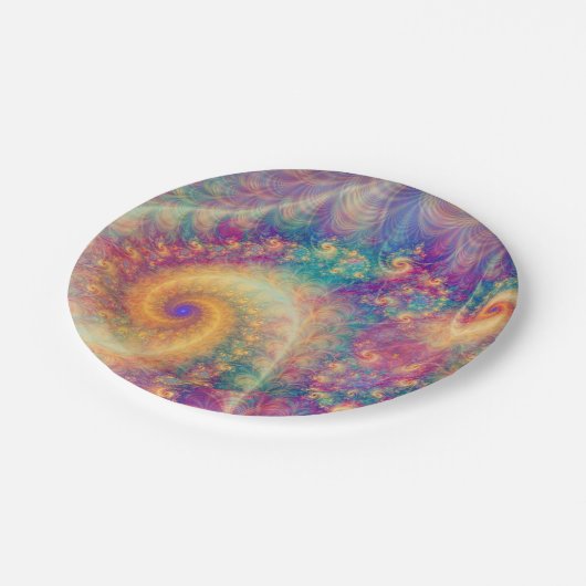 Fantastische Abstracte Fractal Vortex Art Papieren Bordje (Gekanteld)