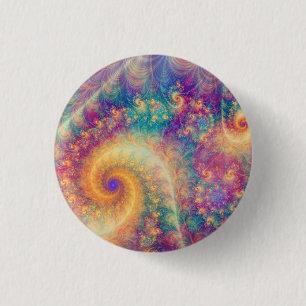Fantastische Abstracte Fractale Wervelingskunst Ronde Button 3,2 Cm