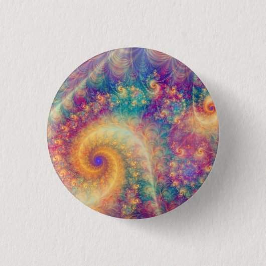 Fantastische Abstracte Fractale Wervelingskunst Ronde Button 3,2 Cm (Voorkant)