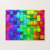 Fantastische Abstracte Neon Colour Blocks Gift Legpuzzel (Horizontaal)