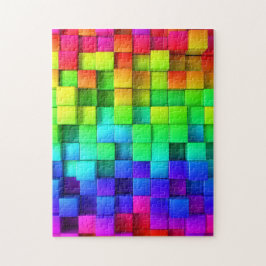 Fantastische Abstracte Neon Colour Blocks Gift Legpuzzel