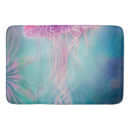 Fantastische Abstracte roze kwal in de oceaan Badmat