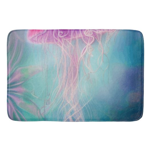 Fantastische Abstracte roze kwal in de oceaan Badmat (Voorkant)
