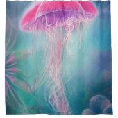 Fantastische Abstracte roze kwal in de oceaan Douchegordijn (Voorkant)